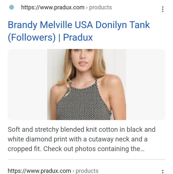 Brandy Melville Donilyn Diamond Print Tank Top - Picture 3 of 10